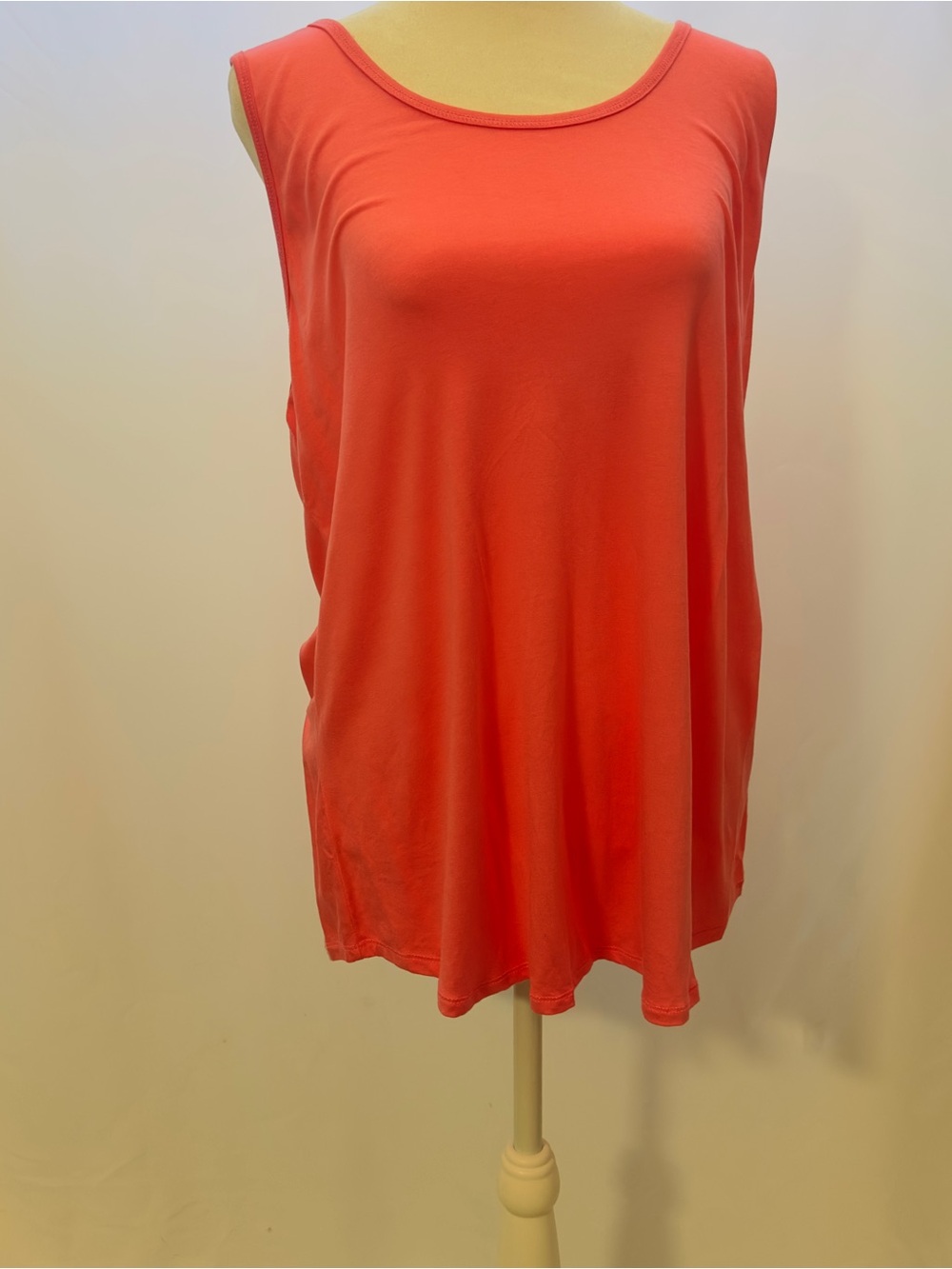 LuLaRoe 2XL Orange Stretch Knit Sleeveless Tank Top RN142161 USA Machine Wash